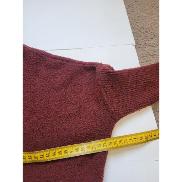 Anthropolgie Burgundy Dolman Sleeve V Neck Sweater Size XS Office Wear Lagenlook - Picture 6 of 9